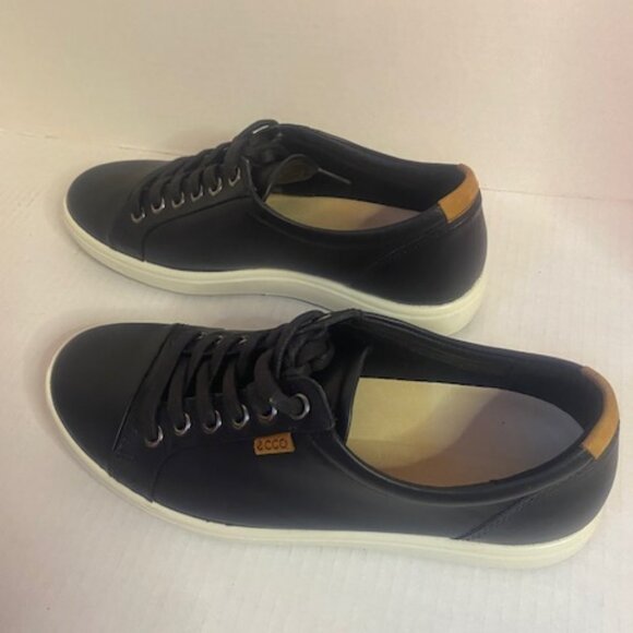 ECCO soft 7 DANISH DESIGN BLACK LEATHER Women's Sneakers, Size 7-7.5M - Picture 5 of 7
